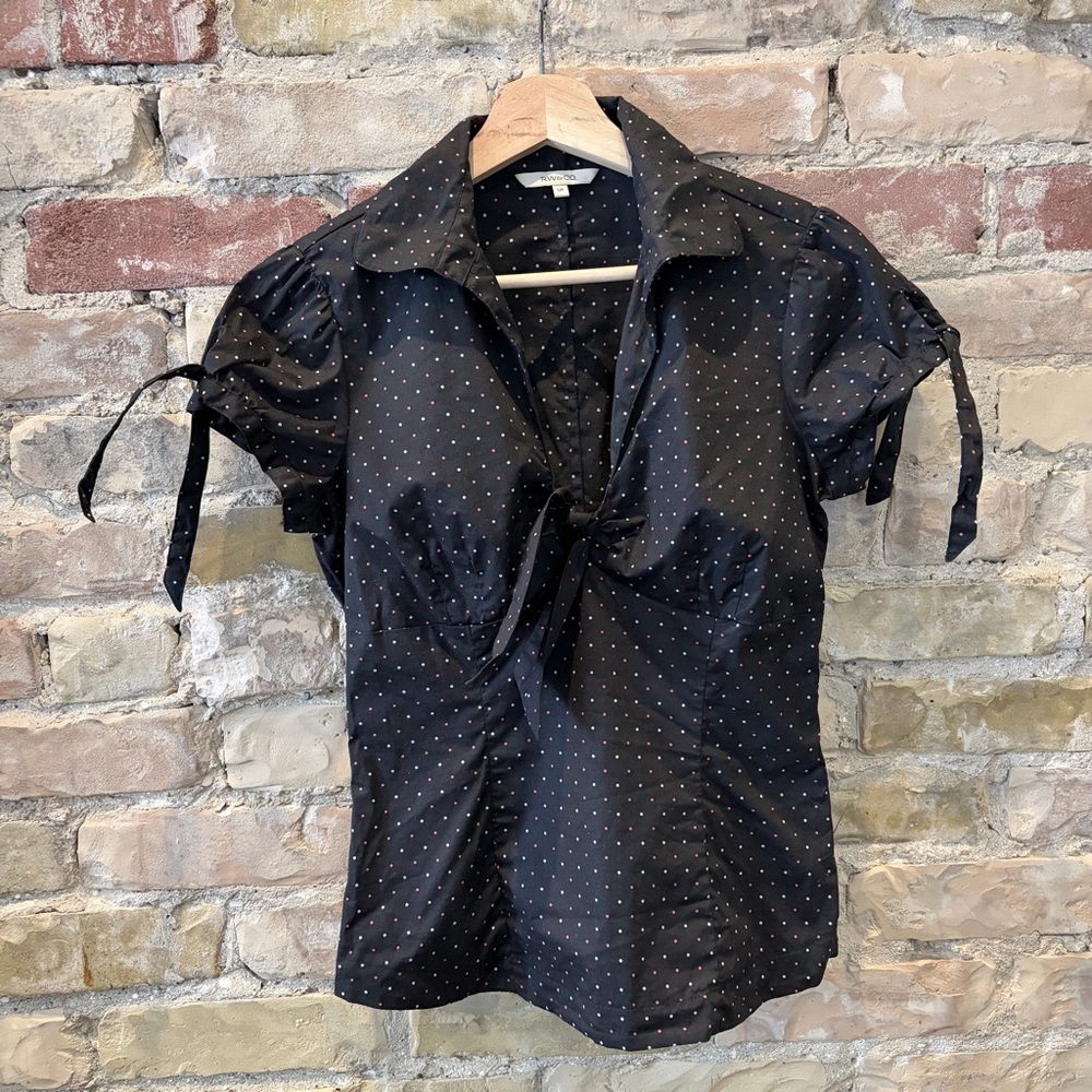 RW&CO. Black and White Polka Dot Blouse
